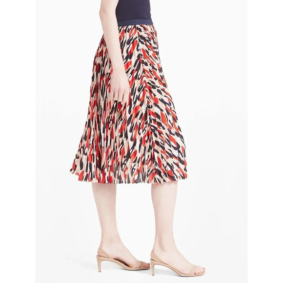 NIC+ZOE Women's Sheer Pleated Pattern Santa Fe Skirt Elastic Waistband Size 2X - Picture 1 of 7